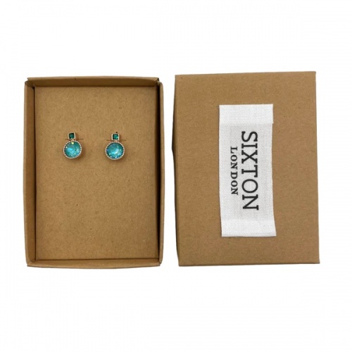 Aqua Stud Earrings by Sixton London